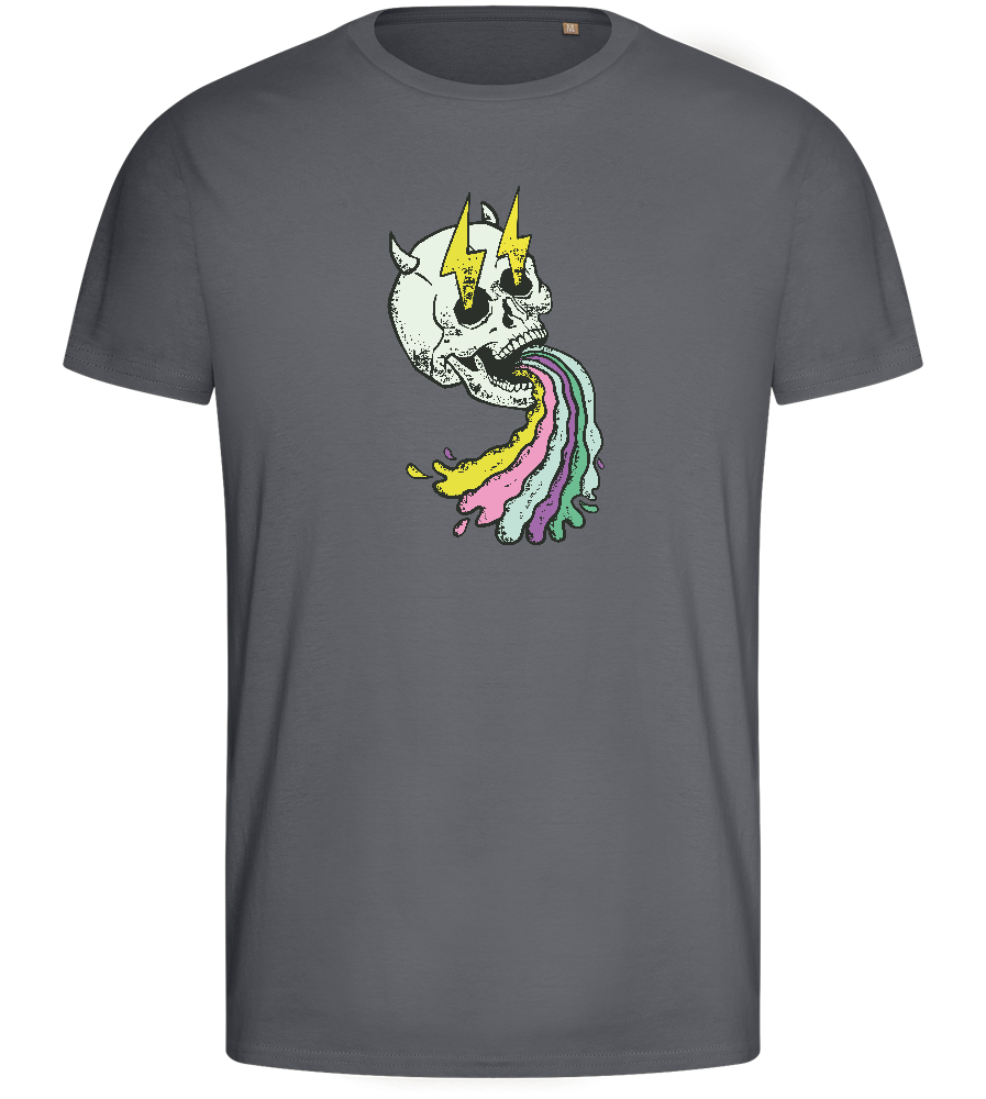 Rainbow Skull Design - Basic men's fitted t-shirt_MOUSE GREY_front