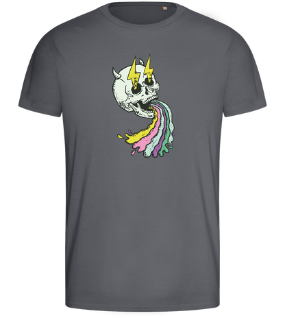 Rainbow Skull Design - Basic men's fitted t-shirt_MOUSE GREY_front