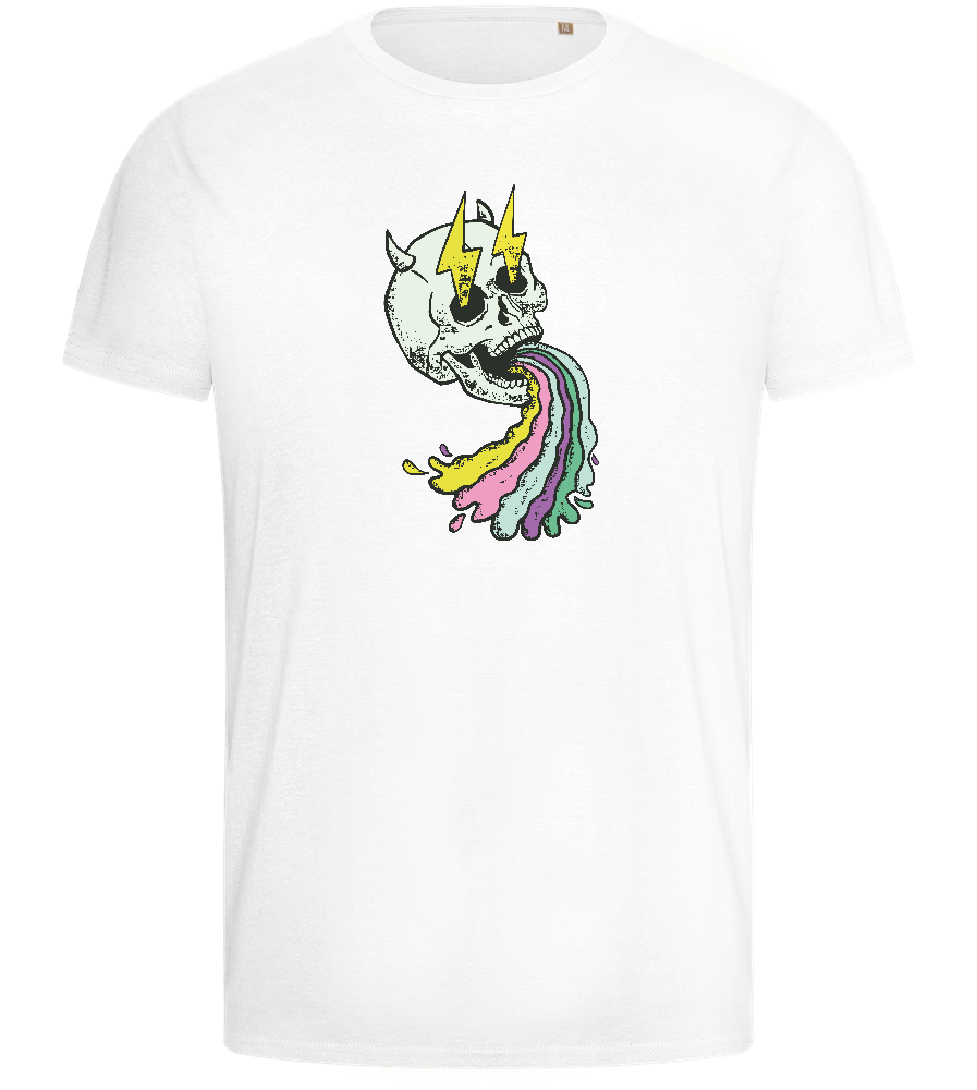 Rainbow Skull Design - Basic men's fitted t-shirt_WHITE_front