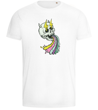 Rainbow Skull Design - Basic men's fitted t-shirt_WHITE_front