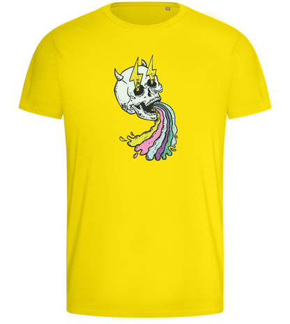 Rainbow Skull Design - Basic men's fitted t-shirt_YELLOW_front