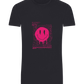 Distorted Pink Smiley Design - Basic Unisex T-Shirt_FRENCH NAVY_front