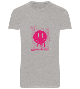 Distorted Pink Smiley Design - Basic Unisex T-Shirt