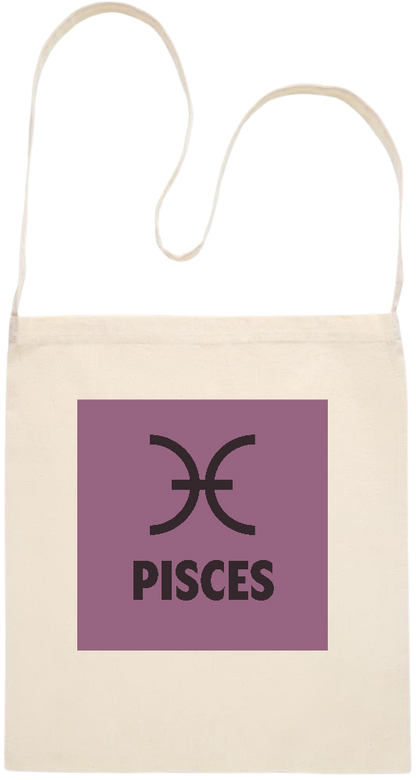 Zodiac Pisces Design - Essential cross shoulder cotton tote bag_BEIGE_front