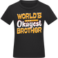 World's Okayest Brother Design - Comfort kids fitted t-shirt_DEEP BLACK_front