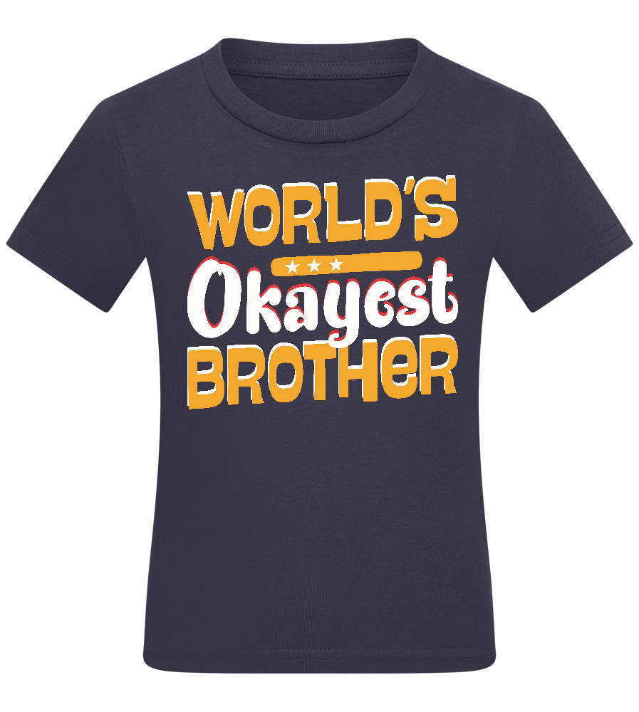 World's Okayest Brother Design - Comfort kids fitted t-shirt_FRENCH NAVY_front