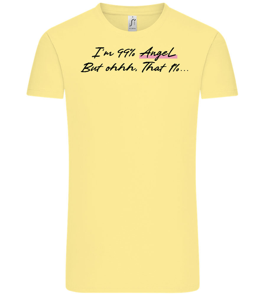 I'm 99% Angel Design - Comfort Unisex T-Shirt_AMARELO CLARO_front