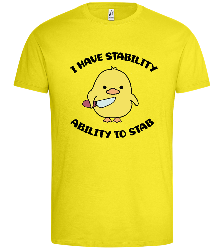 I Have Stability Design - Premium men's t-shirt_LEMON_front