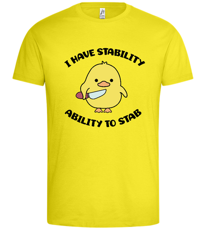 I Have Stability Design - Premium men's t-shirt_LEMON_front