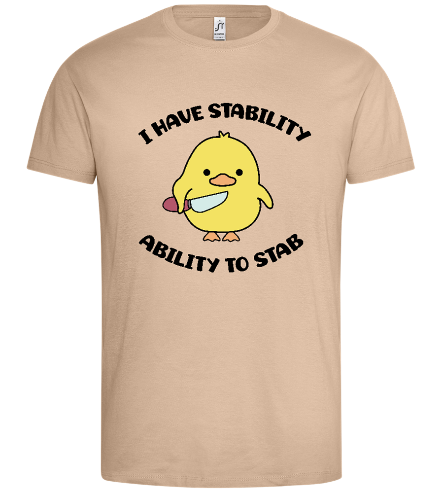 I Have Stability Design - Premium men's t-shirt_SAND_front