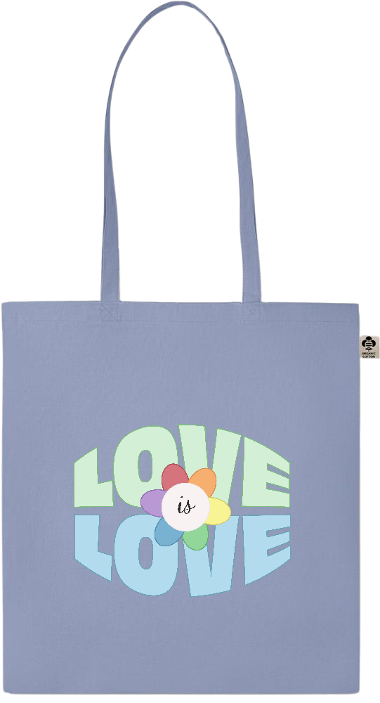 Love is Love Flower Design - Essential colored organic cotton tote bag_BABY BLUE_front