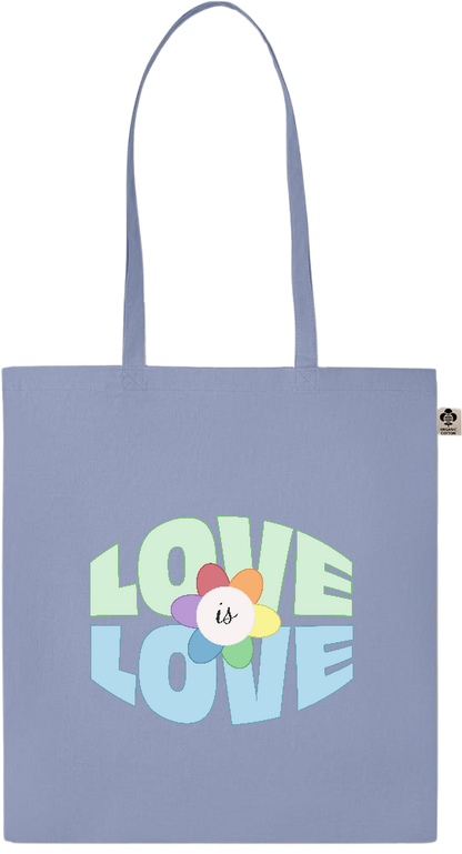 Love is Love Flower Design - Essential colored organic cotton tote bag_BABY BLUE_front