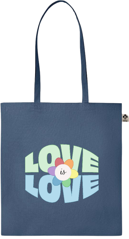 Love is Love Flower Design - Essential colored organic cotton tote bag_BLUE_front