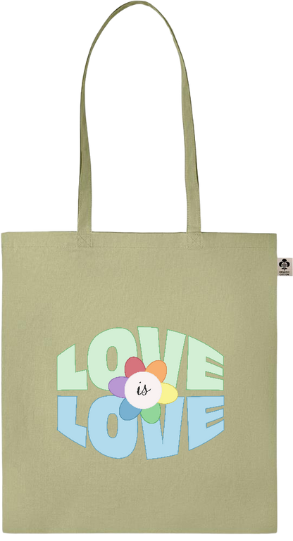 Love is Love Flower Design - Essential colored organic cotton tote bag_GREEN_front