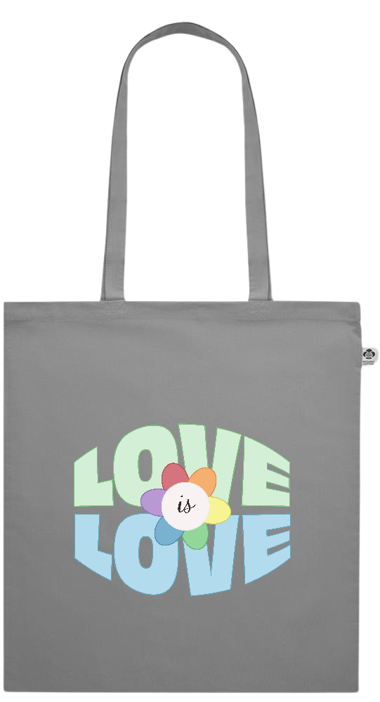 Love is Love Flower Design - Essential colored organic cotton tote bag_GREY_front