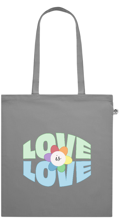 Love is Love Flower Design - Essential colored organic cotton tote bag_GREY_front