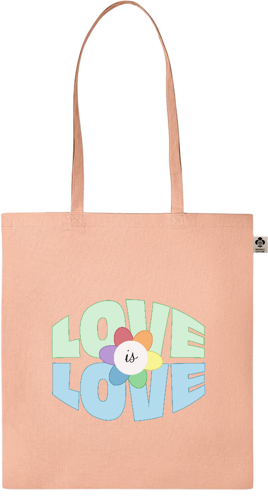 Love is Love Flower Design - Essential colored organic cotton tote bag_ORANGE_front