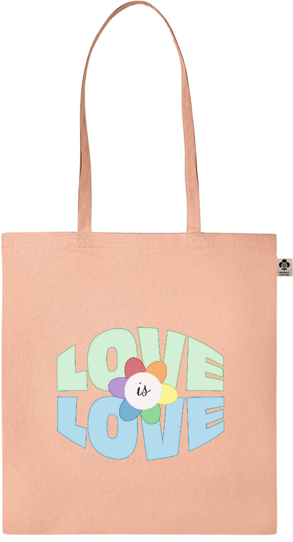 Love is Love Flower Design - Essential colored organic cotton tote bag_ORANGE_front