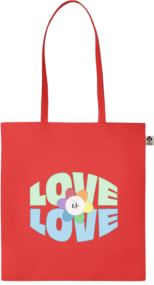 Love is Love Flower Design - Essential colored organic cotton tote bag_RED_front