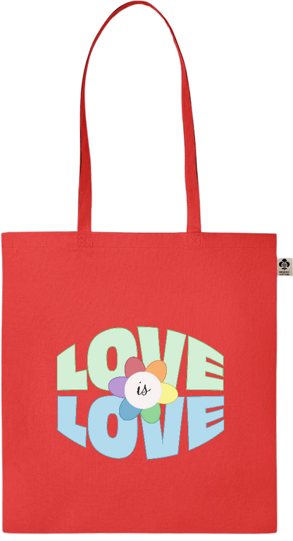 Love is Love Flower Design - Essential colored organic cotton tote bag_RED_front