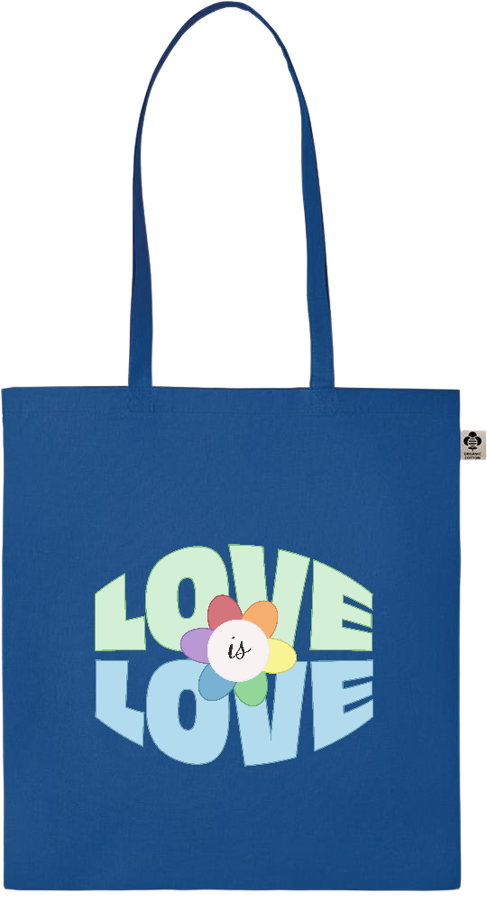 Love is Love Flower Design - Essential colored organic cotton tote bag_ROYAL BLUE_front