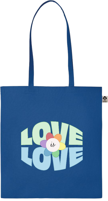 Love is Love Flower Design - Essential colored organic cotton tote bag_ROYAL BLUE_front