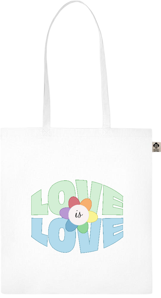 Love is Love Flower Design - Essential colored organic cotton tote bag_WHITE_front