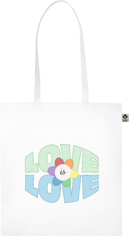 Love is Love Flower Design - Essential colored organic cotton tote bag_WHITE_front