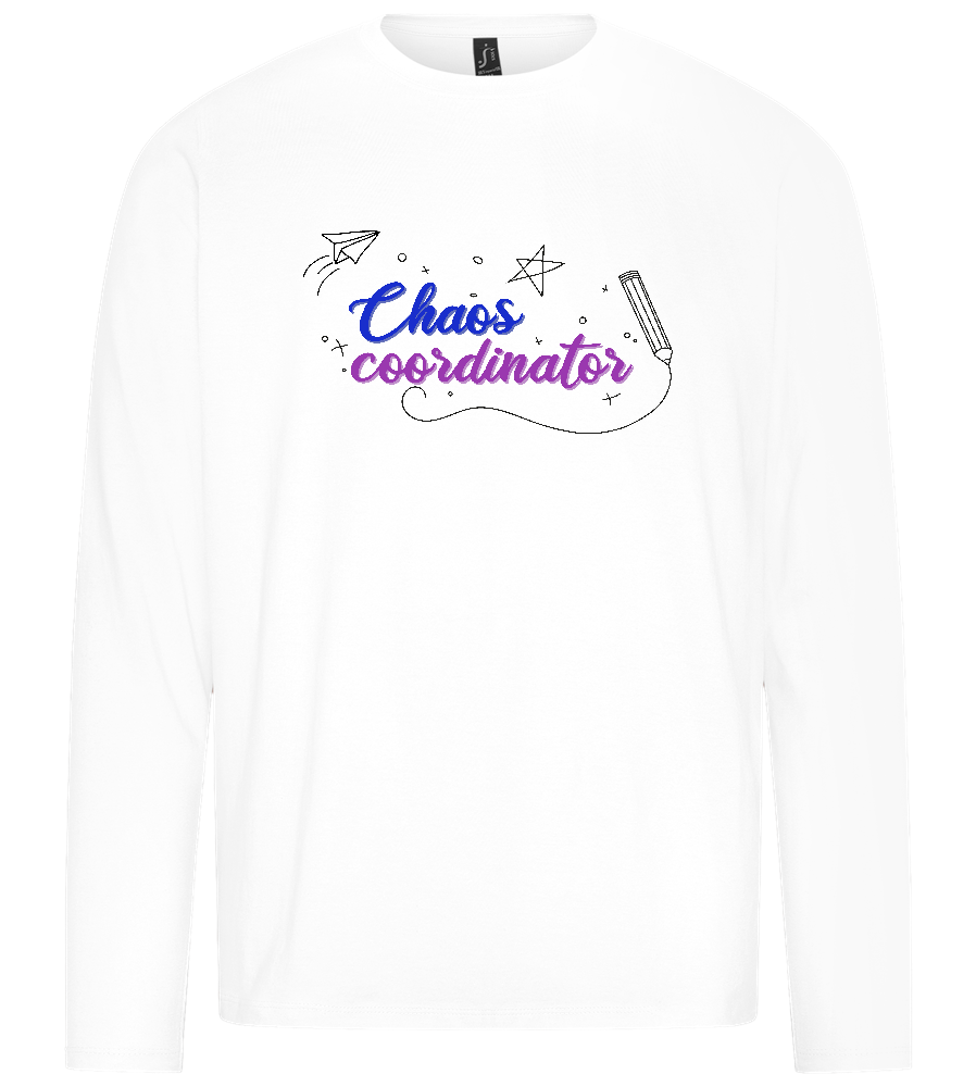 Chaos Coordinator Doodles Design - Premium men's long sleeve t-shirt_WHITE_front