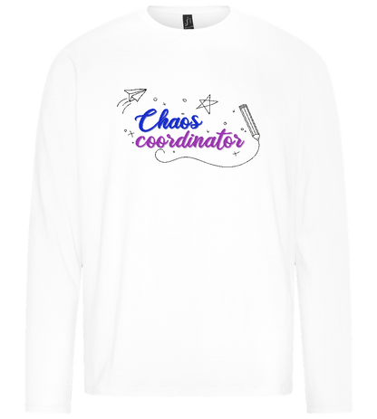 Chaos Coordinator Doodles Design - Premium men's long sleeve t-shirt_WHITE_front