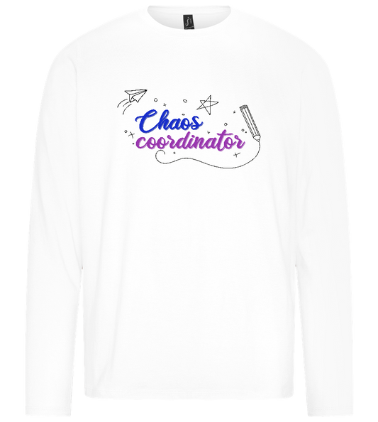 Chaos Coordinator Doodles Design - Premium men's long sleeve t-shirt_WHITE_front