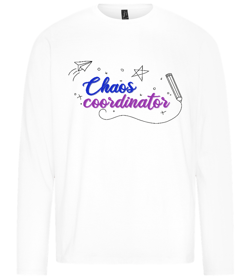 Chaos Coordinator Doodles Design - Premium men's long sleeve t-shirt_WHITE_front