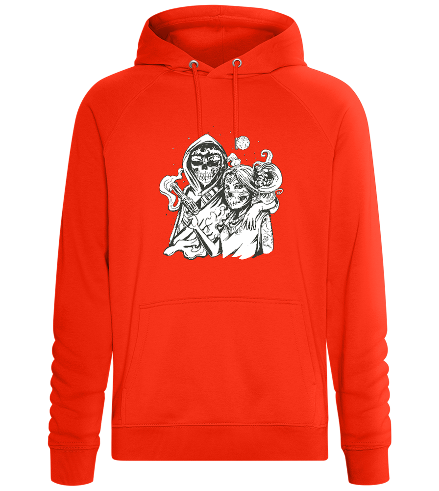 Skeleton Lovers Design - Comfort unisex hoodie_BURNT ORANGE_front