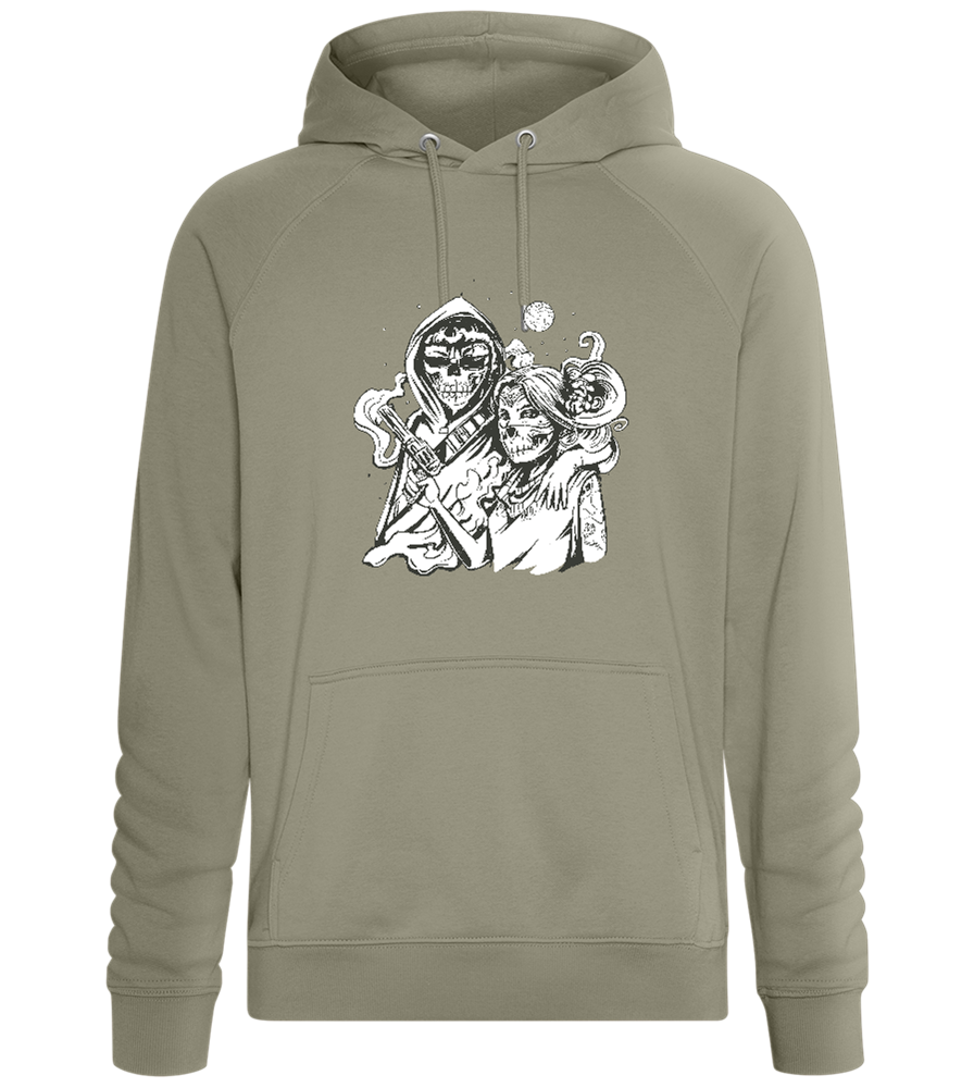 Skeleton Lovers Design - Comfort unisex hoodie_KHAKI_front