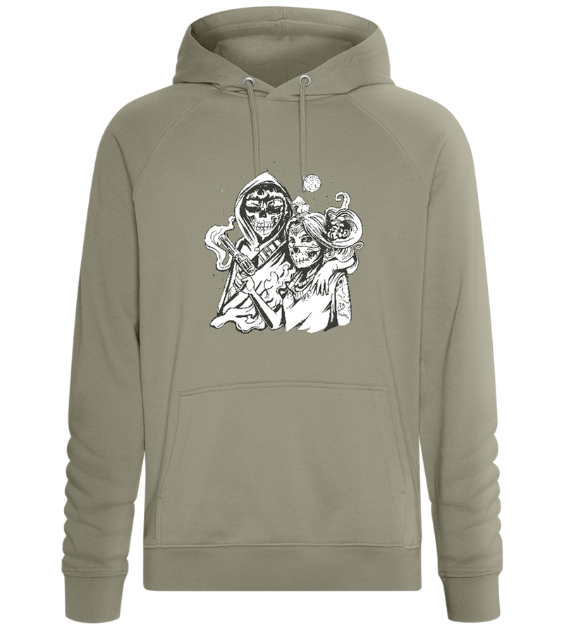 Skeleton Lovers Design - Comfort unisex hoodie_KHAKI_front