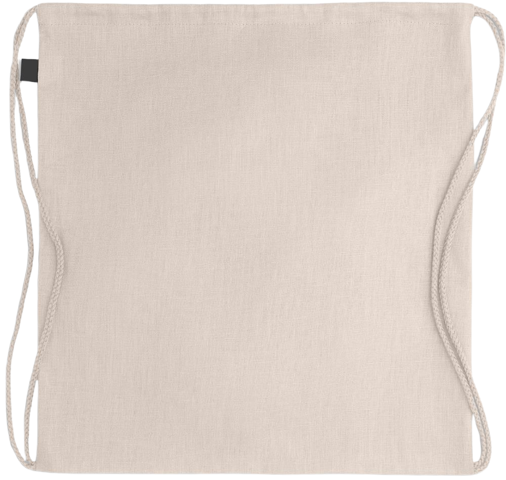 L'amour Gagne Toujours Design - Premium hemp drawstring bag_BEIGE_back