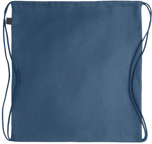 L'amour Gagne Toujours Design - Premium hemp drawstring bag_BLUE_back