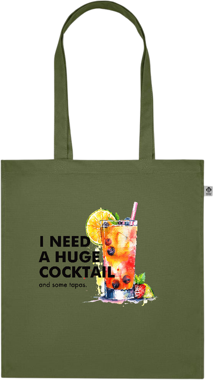 A Huge Cocktail Design - Premium colored organic cotton tote bag_GREEN_front