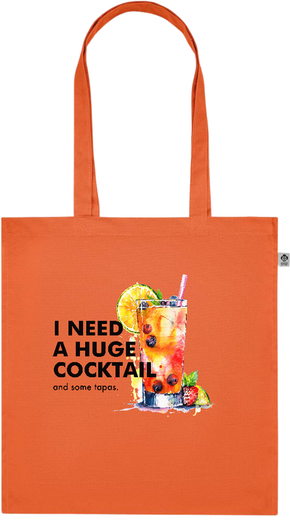 A Huge Cocktail Design - Premium colored organic cotton tote bag_ORANGE_front