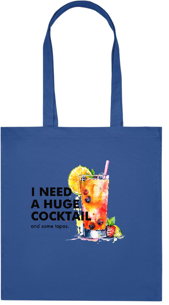 A Huge Cocktail Design - Premium colored organic cotton tote bag_ROYAL BLUE_front