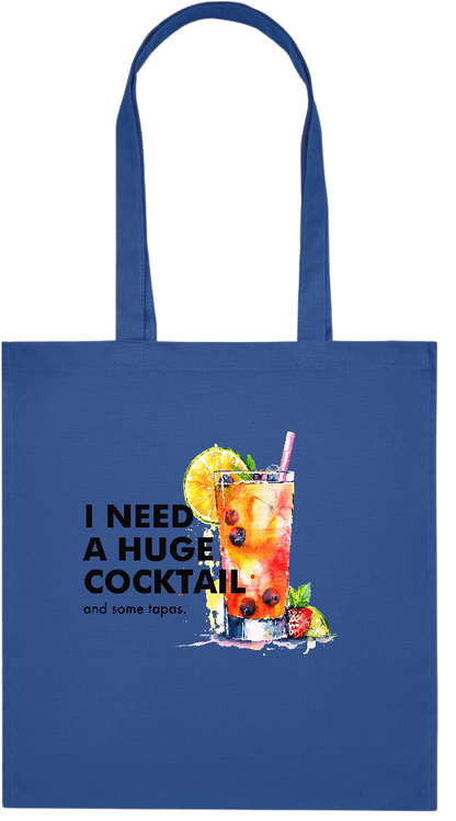 A Huge Cocktail Design - Premium colored organic cotton tote bag_ROYAL BLUE_front