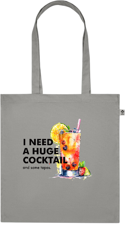 A Huge Cocktail Design - Premium colored organic cotton tote bag_STONE GREY_front