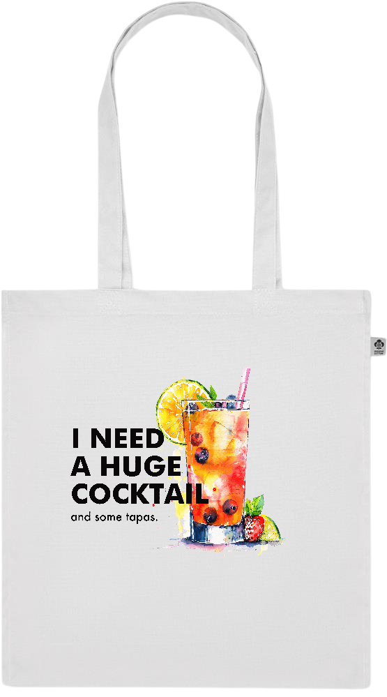 A Huge Cocktail Design - Premium colored organic cotton tote bag_WHITE_front