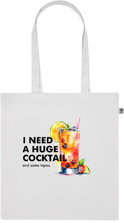 A Huge Cocktail Design - Premium colored organic cotton tote bag_WHITE_front