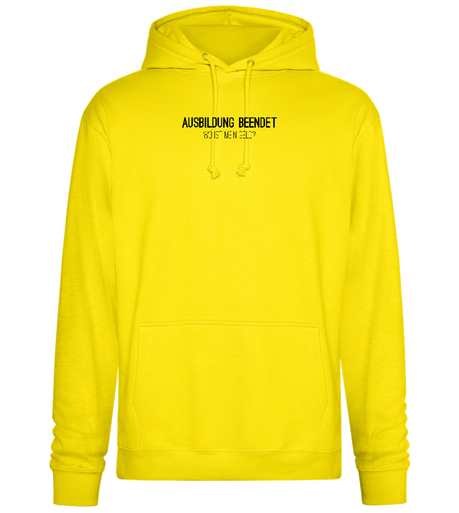 Ausbildung Beendet Design - Premium Essential Unisex Hoodie_YELLOW_front