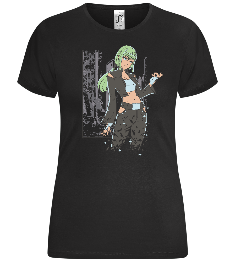 Cyberpunk Woman Design - Comfort women's t-shirt_DEEP BLACK_front