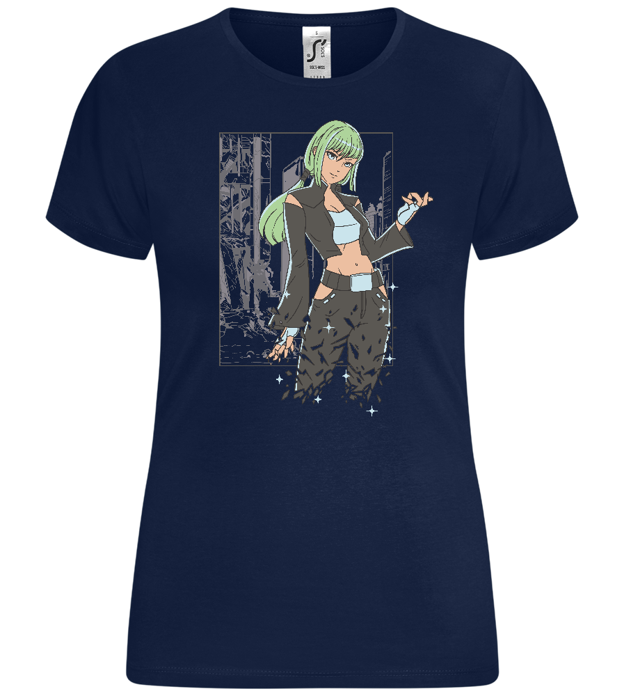 Cyberpunk Woman Design - Comfort women's t-shirt_MARINE_front