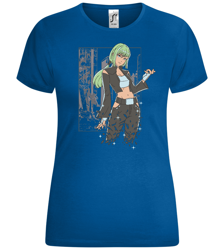 Cyberpunk Woman Design - Comfort women's t-shirt_ROYAL_front