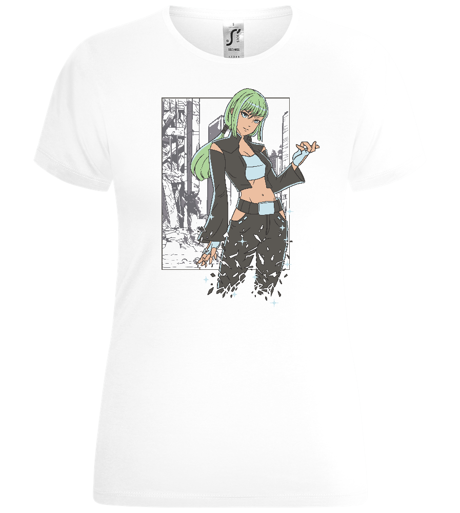Cyberpunk Woman Design - Comfort women's t-shirt_WHITE_front