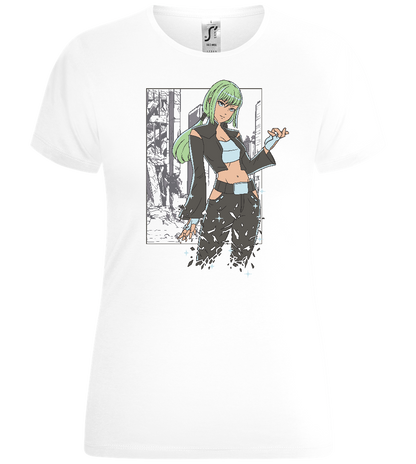 Cyberpunk Woman Design - Comfort women's t-shirt_WHITE_front